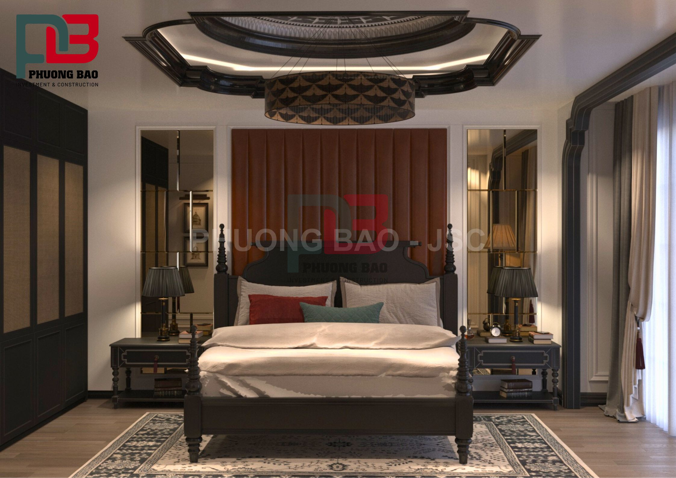 Thiết phòng ngủ theo phong cách Indochine